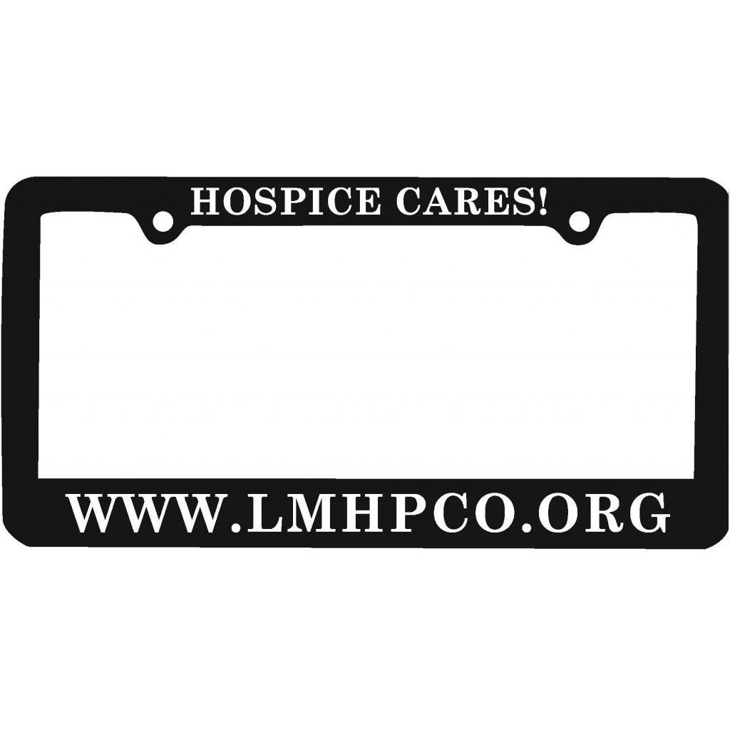 Hospice Cares License Plate Cover – Black